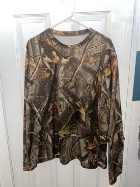 Men's Long-Sleeve Camouflage Shirt - Brown/Green